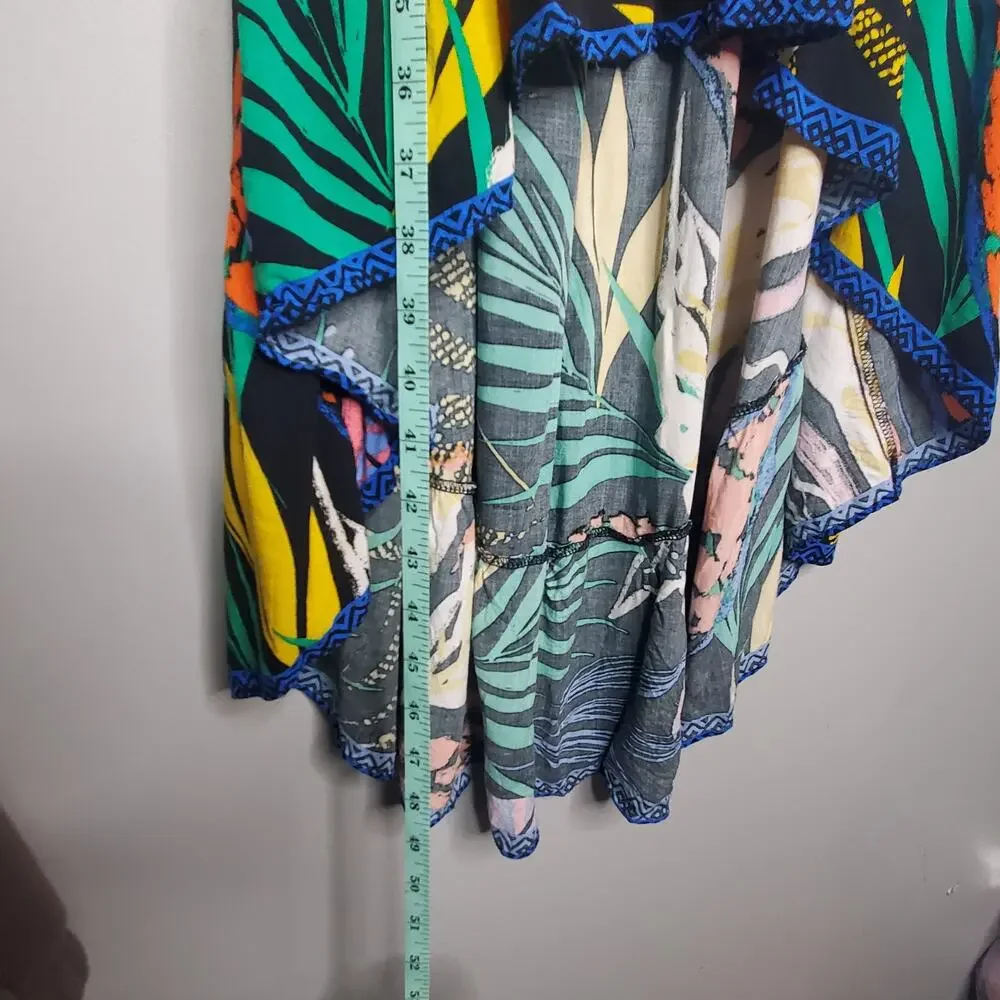 Flying Tomato Colorful Tropical Off Shoulder Maxi Dress High Low Flowy Small - Picture 7 of 11